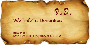 Vörös Domonkos névjegykártya